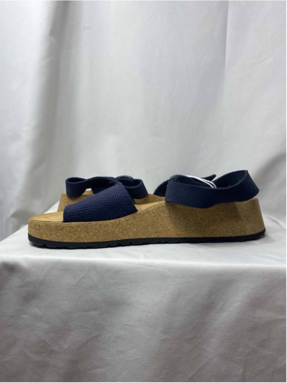 Papillio by Birkenstock Glenda Blue Nubuck Leather Platform Wedge Sandals 41 L10 - Picture 6 of 12